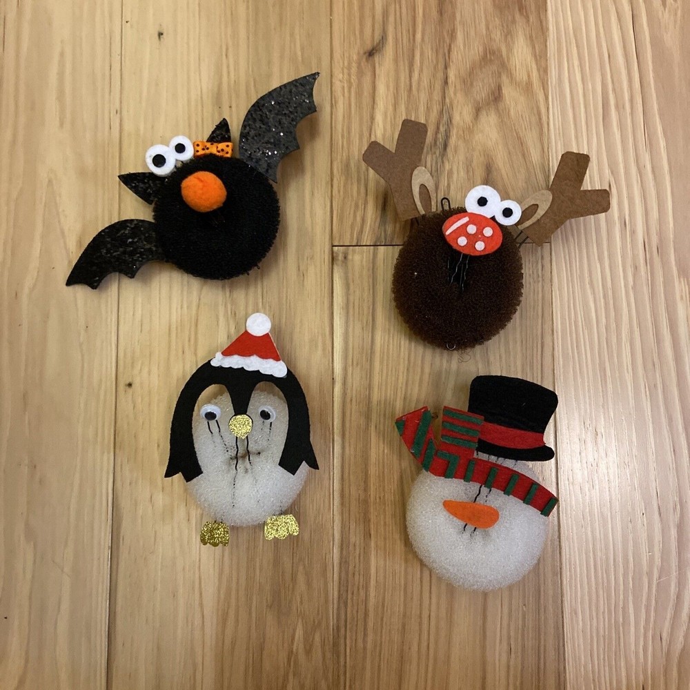 Scunci Girl's Holiday Band - Reindeer, Snowman penguin And Bat